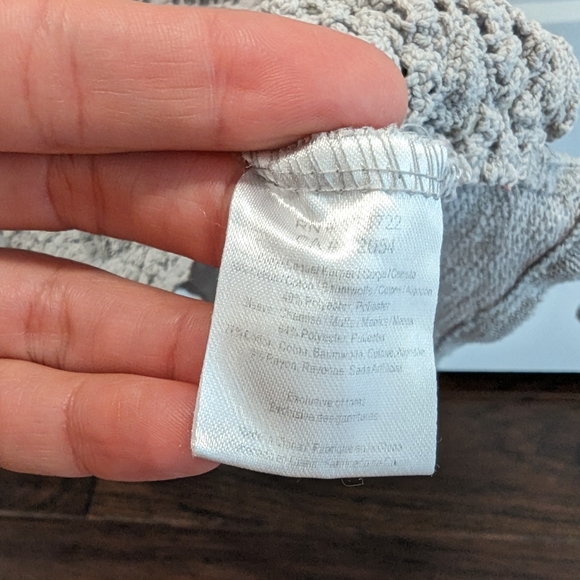 ONE SEPTEMBER Anthropologie gray knit and lace pull-over crewneck sweater - Picture 3 of 7